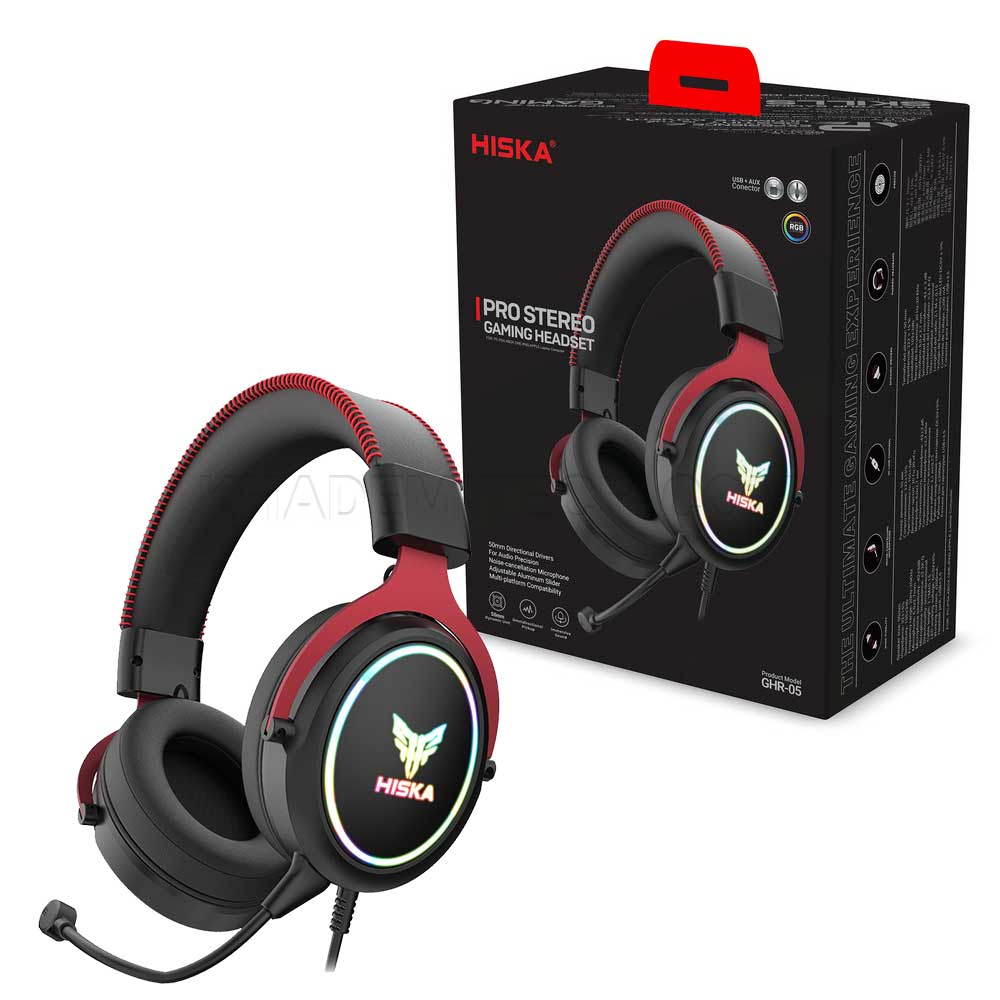 هدست بی سیم گیمینگ هیسکا مدل HISKA GHR-05 مشکی