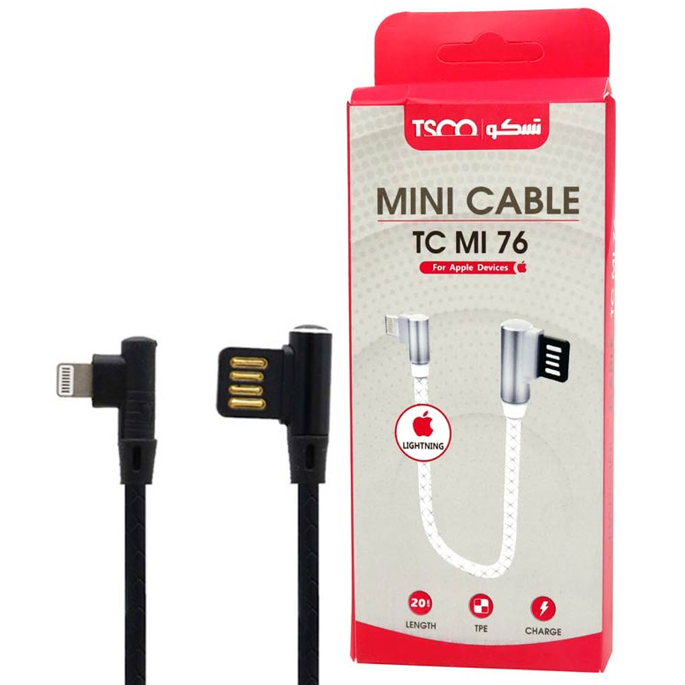 کابل پاوربانکی لایتنینگ تسکو مدل TSCO TC-MI76 مشکی