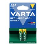 باتری نیم قلم شارژی وارتا مدل VARTA ACCU POWER AAA 1000mAh بسته 2 عددی