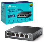 هاب سوئیچ 5 پورت تی پی لینک مدل TP-LINK TL-SF1005P Desktop Switch with 4-Port PoE+