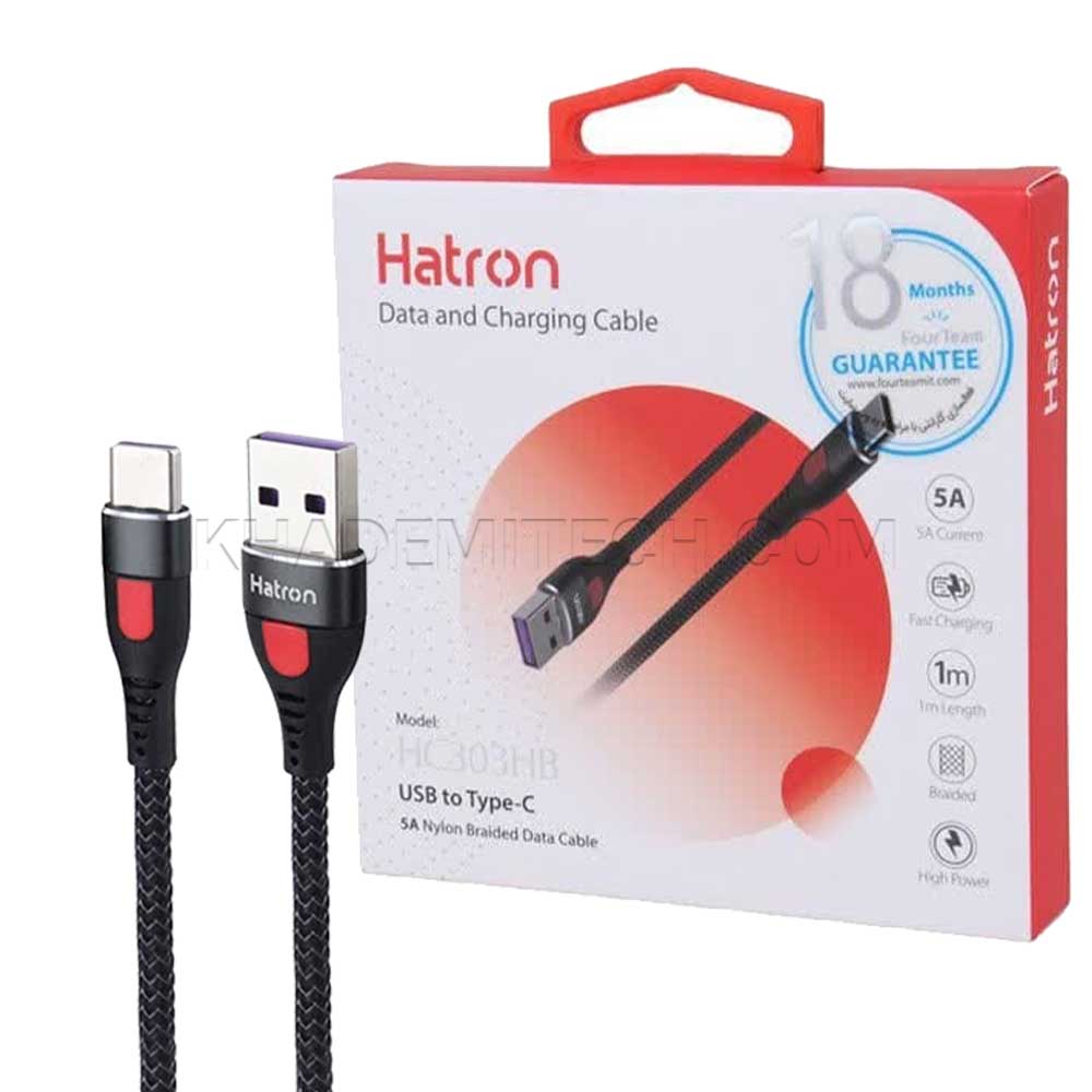کابل تایپ سی هترون مدل Hatron HC303HB مشکی
