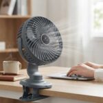 پنکه رومیزی گیره‌ای کیسونلی مدل KISONLI F104 طوسی - تصویر 2