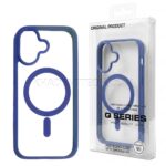 قاب اپل مدل Q-SERIES Mag safe IPHONE 16 شفاف دور آبی