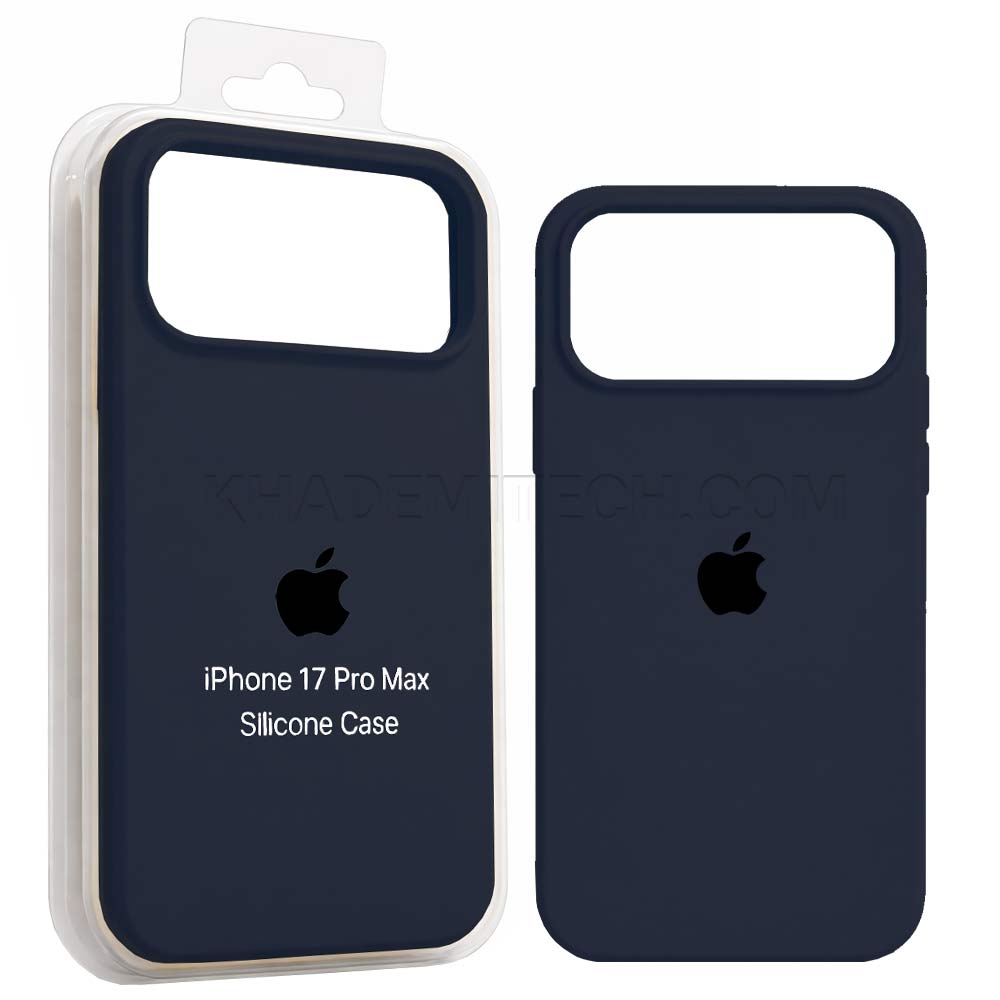 قاب سیلیکونی اپل مدل Silicon IPHONE 17 ProMax آبی کاربنی