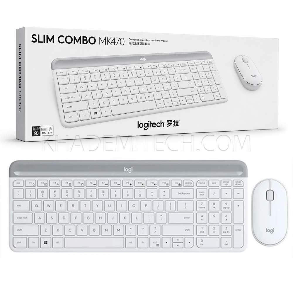 کیبورد و ماوس بی سیم لاجیتک LOGITECH MK470 سفید