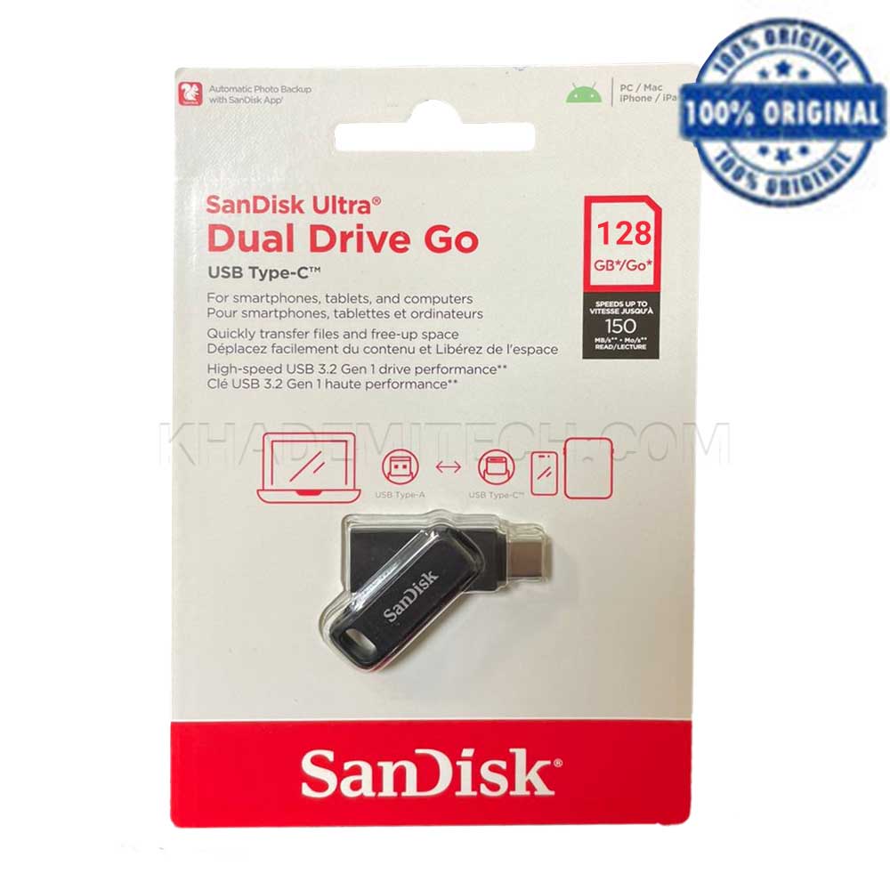 فلش سندیسک SANDISK Dual Drive Go USB3.2 128G