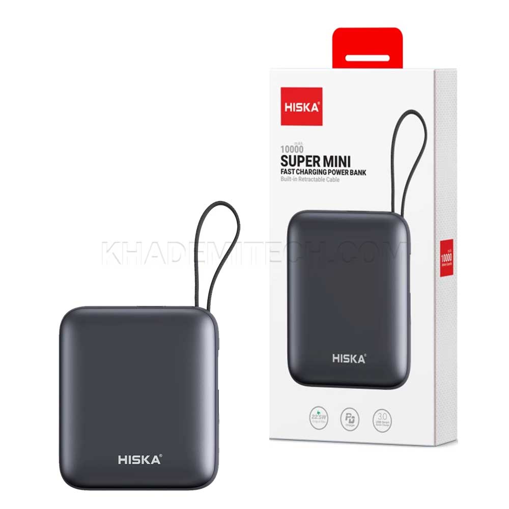 پاور بانک فست شارژ هیسکا مدل HISKA HP-131 PD 10000mAh مشکی