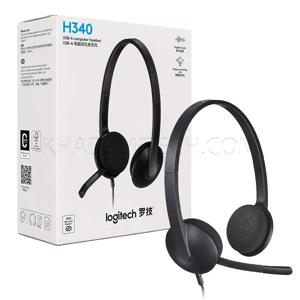 هدست سیم دار لاجیتک مدل LOGITECH H340 مشکی