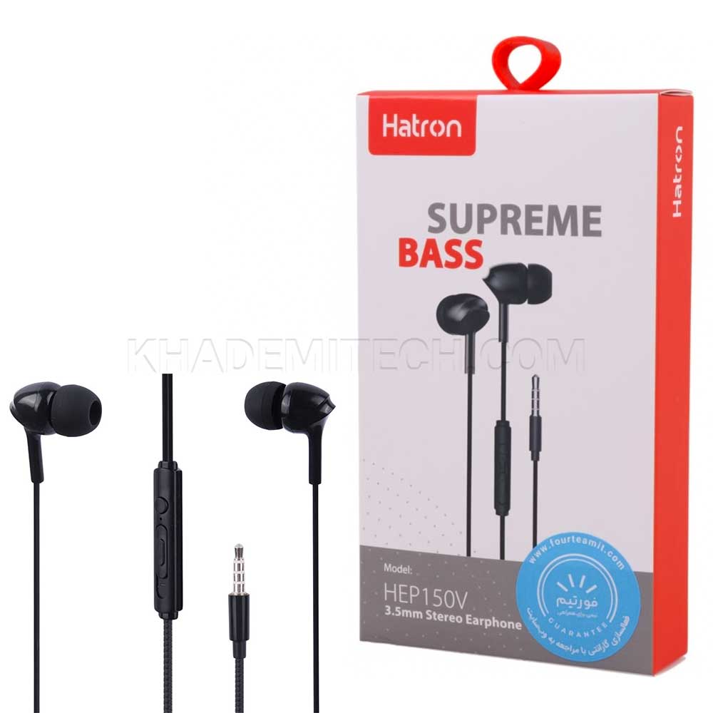 هندزفری سیم دار هترون مدل HATRON HEP150V مشکی