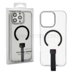 قاب اپل مدل Unique Case IPhone 16 Pro  شفاف مشکی بند دار