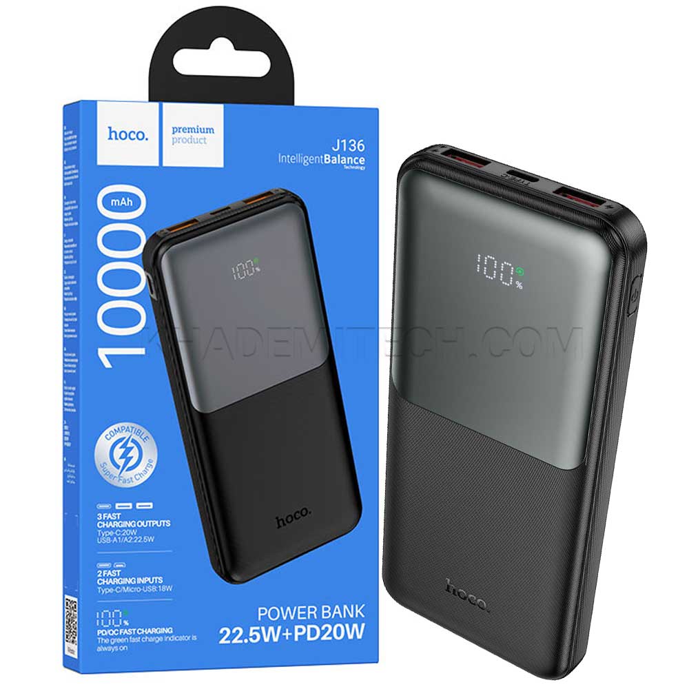 پاوربانک هوکو مدل HOCO J136 10000mAh مشکی
