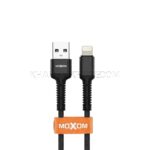 بسته 12 عددی کابل شارژ لایتنینگ موکسوم مدل MOXOM KH-20i IPHONE بدون پک مشکی طول 2 متر - تصویر 3