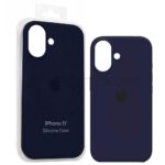قاب سیلیکونی اپل مدل Silicon IPHONE 17 آبی کاربنی