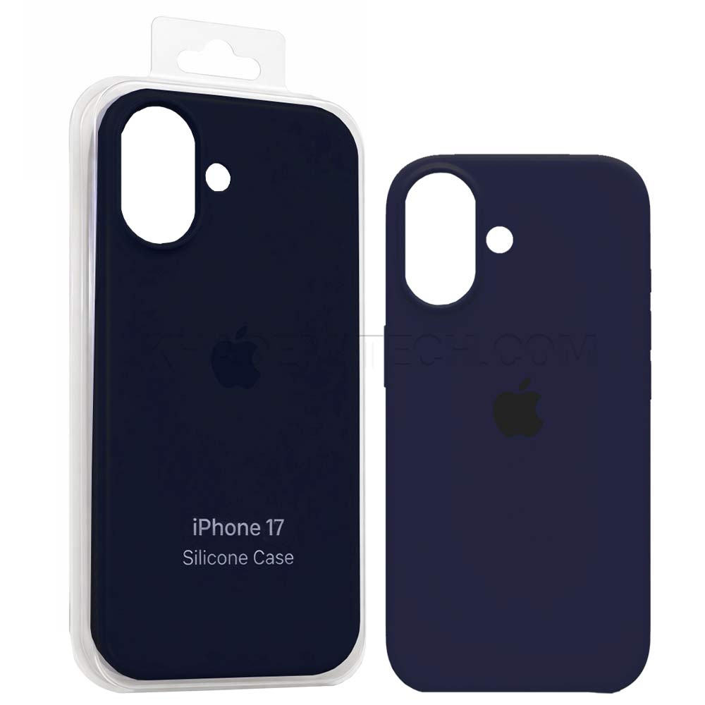 قاب سیلیکونی اپل مدل Silicon IPHONE 17 آبی کاربنی