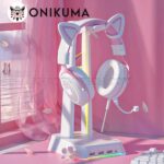 هدست سیم دار گیمینگ اونیکوما مدل ONIKUMA X10 سفید صورتی - تصویر 3