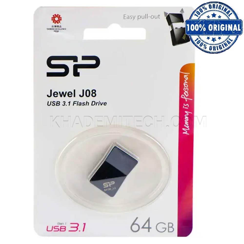 فلش سیلیکون پاور مدل SiliconPower Jewel J08 64G مشکی گارانتی رها گستر