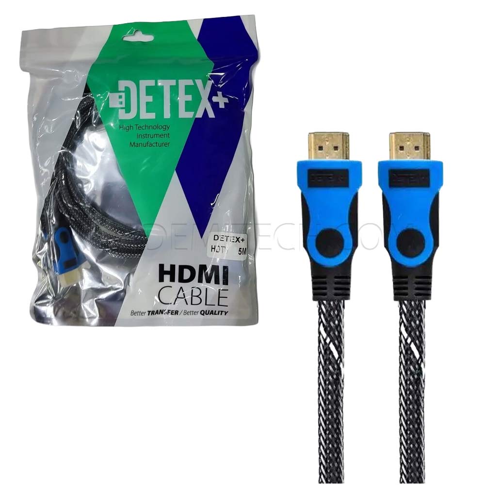کابل HDMI دتکس پلاس زرهی DETEX HDMI 5M طول 5 متر
