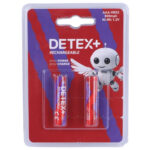 باتری شارژی نیم قلم دتکس پلاس مدل DETEX+ AAA HR03 800mAh بسته 2 عددی