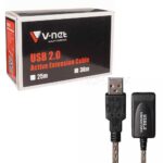 کابل افزایش طول USB 2.0 برد دار وی نت مدل V-NET V-CUE20300  طول 30 متر