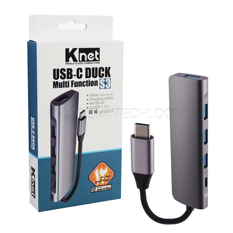 هاب کی نت مدل KNET K-MFCMS305 S3 5*1 TYPE-C