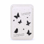 جا کارتی مگ سیف دار  مدل WALLET MAGSAFE Butterfly چرم طرح پروانه سفید
