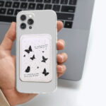 جا کارتی مگ سیف دار  مدل WALLET MAGSAFE Butterfly چرم طرح پروانه سفید - تصویر 2