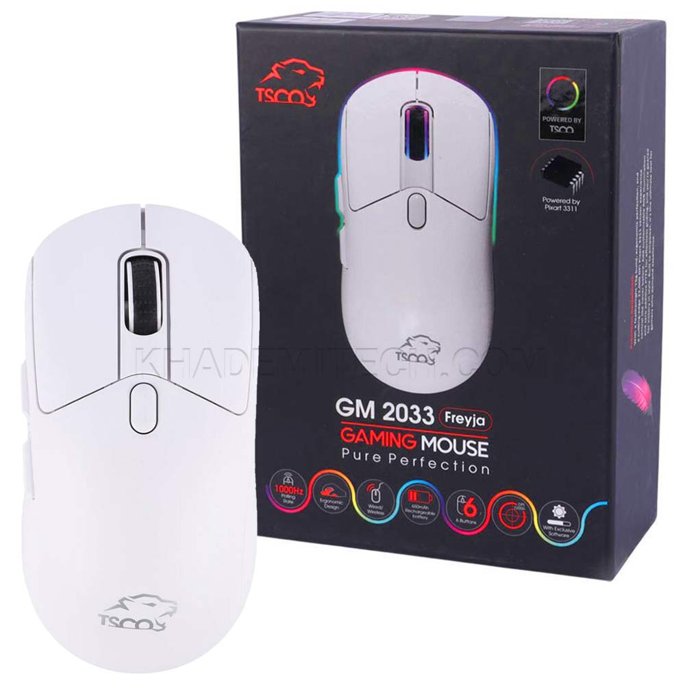 ماوس بی سیم گیمینگ مدل TSCO GM 2033 سفید