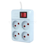 رابط برق 4 خانه کلاسیک الکتریک مدل Classic Electric 2 سفید طول 2 متر