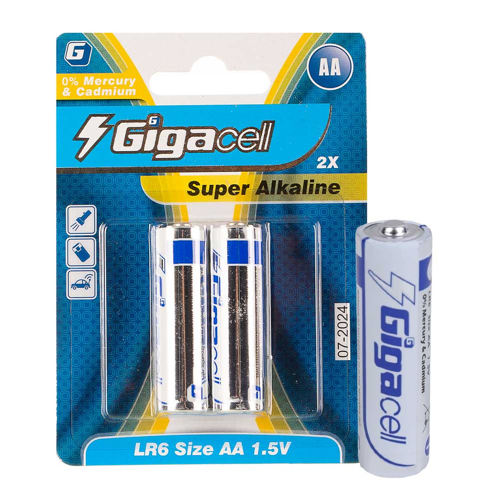 باطری آلکالاین قلمی 2 عددیگیگاسل مدل GIGACELL SUPER Alkaline AA