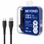 کابل شارژ تایپ سی بیاند مدل BEYOND BUC-411 Type-C مشکی طول 1 متر