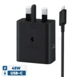بسته 21 عددی شارژر کامل سامسونگ مدل SAMSUNG EP-T4511 USB-C Cable 3-Pin 45W مشکی - تصویر 3
