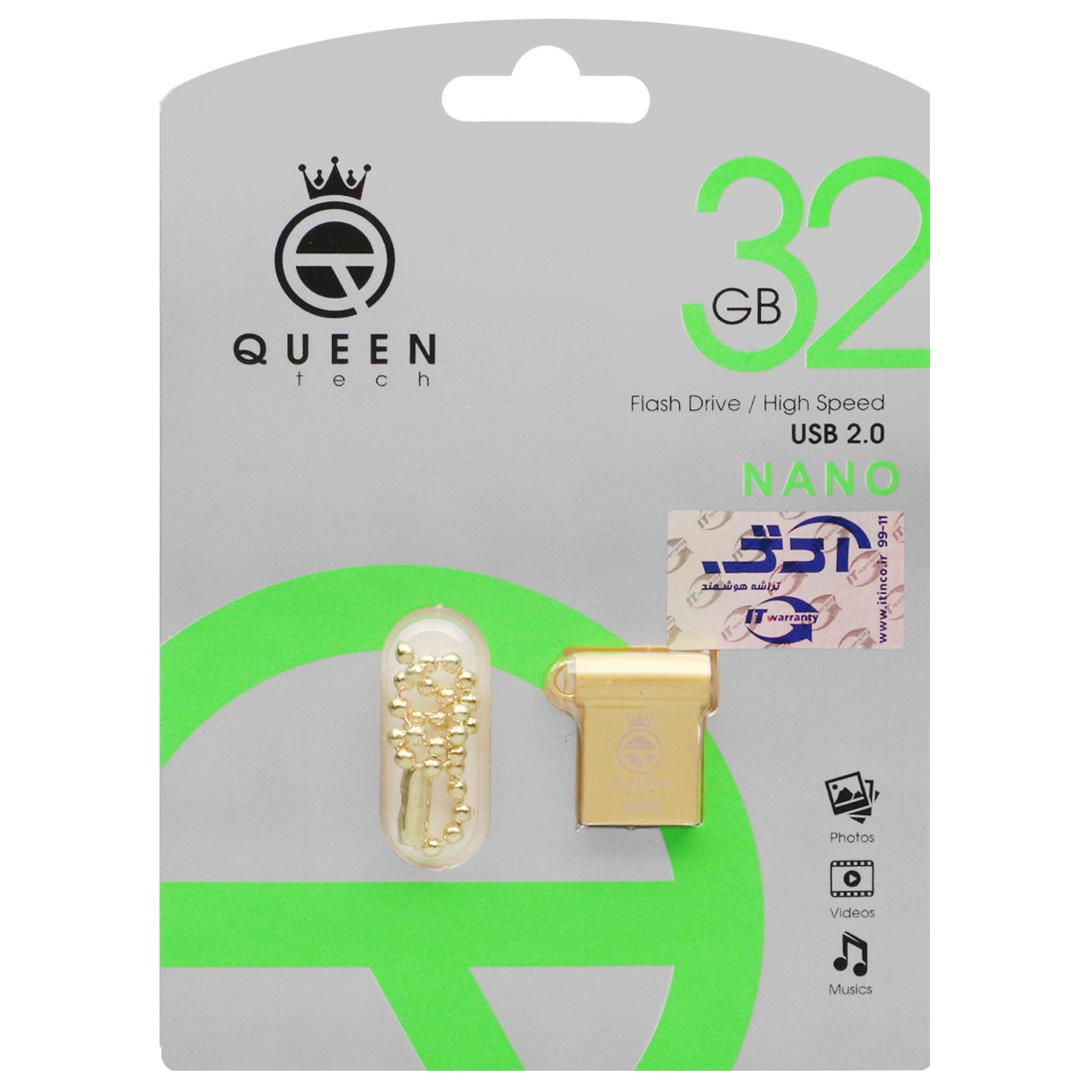 464236 فلش QUEENTECH NANO 32G گارانتی مادام العمر - تصویر 1