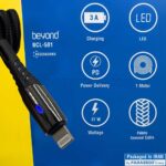 کابل شارژ تایپ سی به لایتنینگ بیاند مدل BEYOND BCL-501 LED USB-C to Lightning 27W مشکی طول 1 متر بسته 120 عددی(100 عدد + 20 عدد هدیه) - تصویر 6
