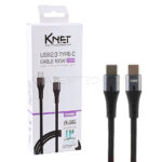 کابل شارژ دو سر تایپ سی کی نت مدل KNET K-CUCC20B12 USB-C PD 100W طول 1.2 متر