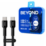 کابل شارژ دو سر تایپ سی بیاند مدل BEYOND BCC-511 USB-C to USB-C 60W مشکی طول 1 متر