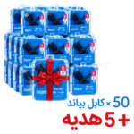 کابل شارژ تایپ سی بیاند مدل BEYOND BUC-401 سرمه ای طول 1 متر بسته 55 عددی(50 عدد + 5 عدد هدیه)