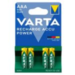 باتری نیم قلم شارژی وارتا مدل VARTA RECHARGE ACCU AAA 550MAH بسته 4 عددی