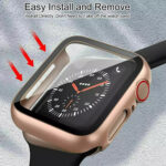 محافظ AppleWatch طلایی 45MM گلس دار - تصویر 2