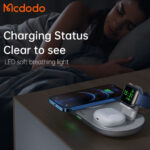 شارژر بی سیم مکدودو مدل MCDODO CH-7060 3 in 1 Wireless Charger سفید - تصویر 2