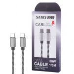 کابل شارژ دو سر تایپ سی طرح سامسونگ مدل SAMSUNG Type-C to Type-C 60W طوسی طول 1.8 متر