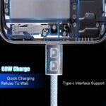 کابل شارژ دو سر تایپ سی اپل مدل iphone 16 Pro Max USB-C to USB-C 60w طول 1 متر - تصویر 2