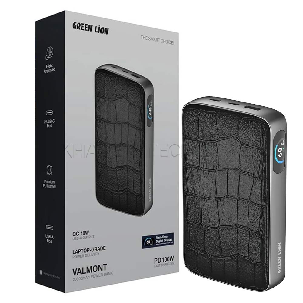 پاوربانک گرین لاین مدل GreenLion VALMONT 20000mAh