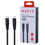 کابل شارژ دو سر تایپ سی هویت مدل HAVIT CB6254 USB-C TO USB-C 60W طول 1 متر