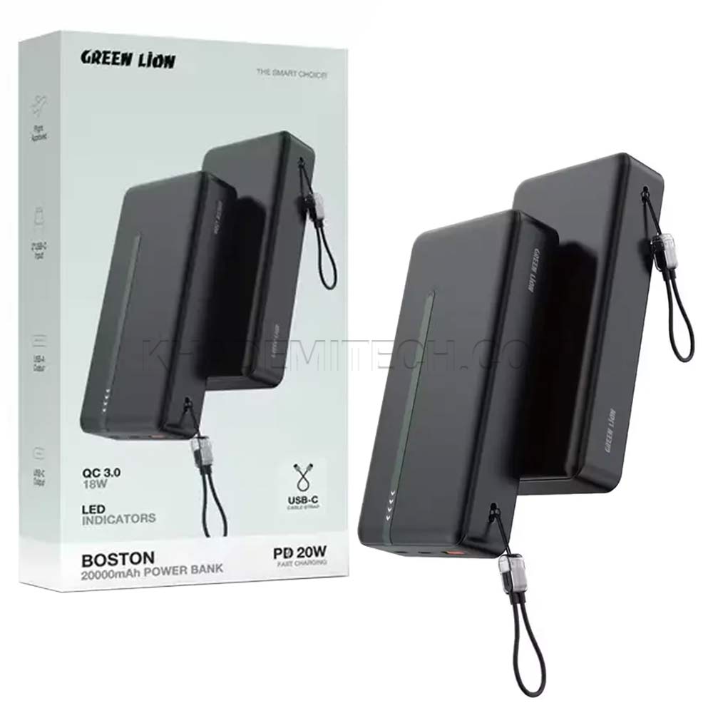 پاوربانک گرین لاین مدل GreenLion BOSTON 20000mAh PD 20W