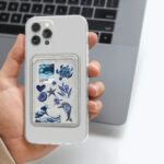 جا کارتی مگ سیف دار  مدل WALLET MAGSAFE چرم طرح لاک پشت نقره ای - تصویر 2