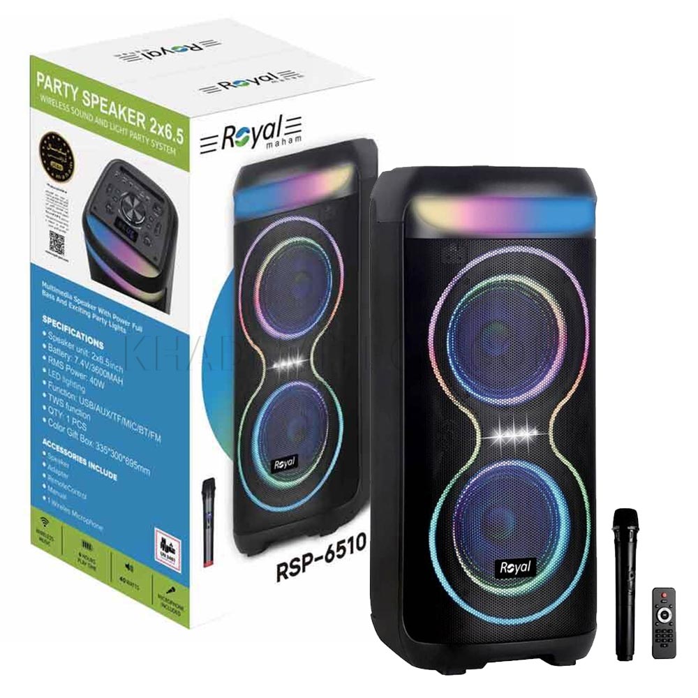 اسپیکر چمدانی میکروفون دار رویال مدل ROYAL RSB-6510