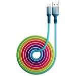 کابل شارژ لایتنینگ موکسوم مدل MOXOM KH-100 IPHONE رنگین کمان طول 1 متر - تصویر 3