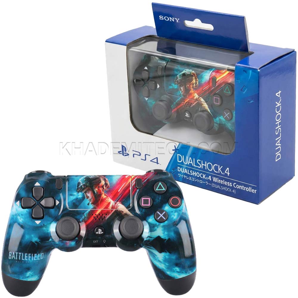دسته بازی سونی مدل SONY DUALSHOCK PS4 طرح Battlefield آبی