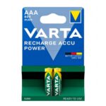 باتری نیم قلم شارژی وارتا مدل VARTA ACCU POWER AAA 800mAh بسته 2 عددی