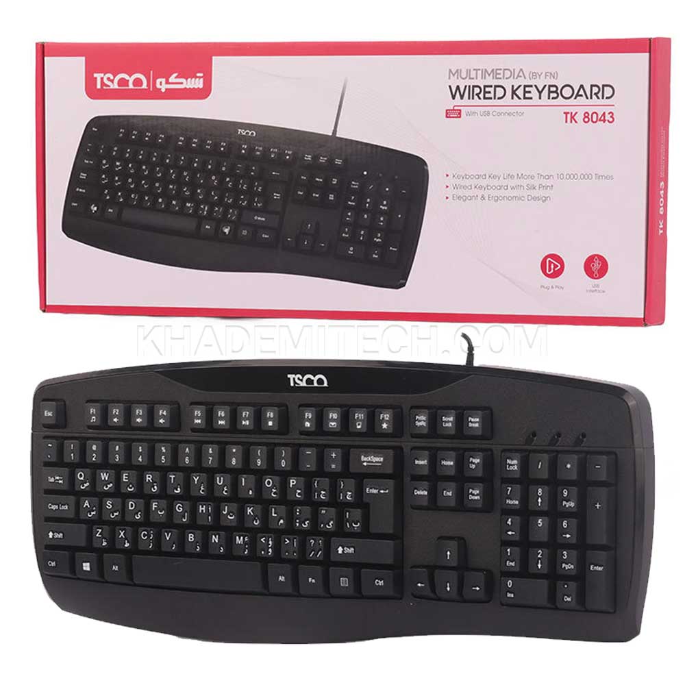 کیبوردسیم دار تسکو مدل TSCO TK8043